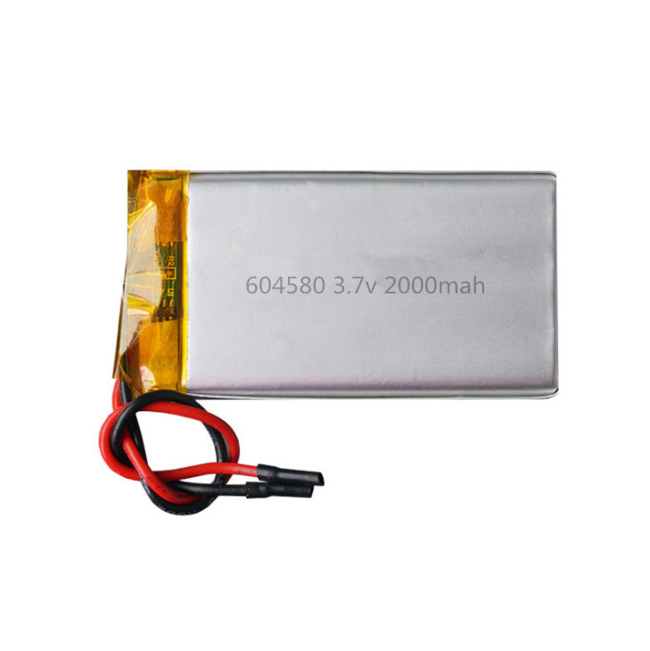 604580 3.7v éclairage de 2000mah batterie rechargeable