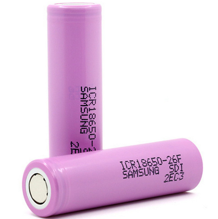 Samsung 18650 lithium battery 26F 3.7v,2600mah rechargeable battery for head flashlight and small fan