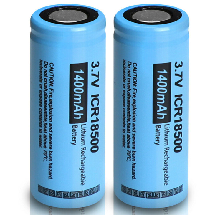 ICR 18500 Batterie 3.7V 1400mAh Batteries rechargeables Li-ion pour lumières LED
