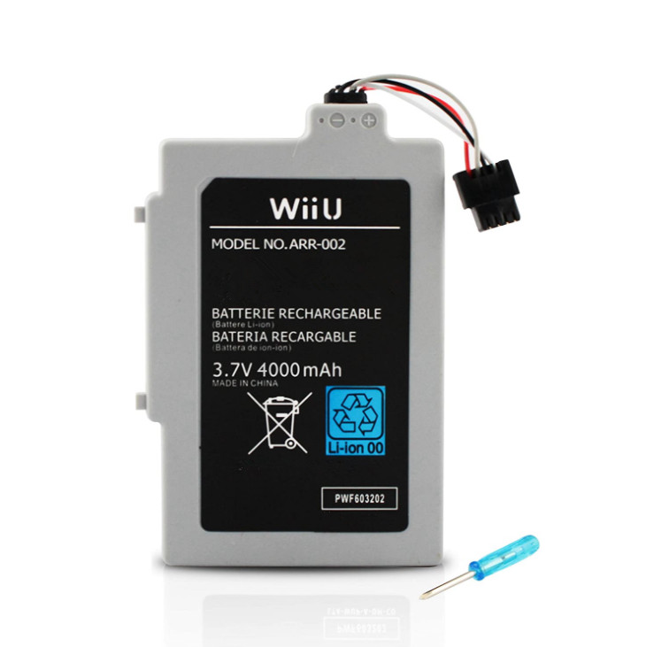 Wii U GamePad Batterie de remplacement rechargeable 4000 mAh de longue durée par Button Masher