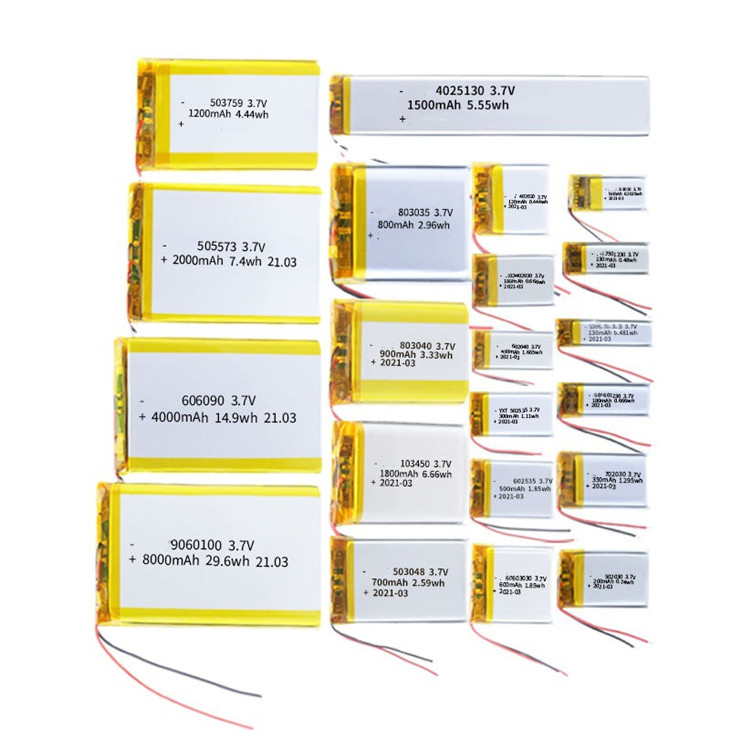Customized Li-Polymer battery packs with individual specifications for all kinds of electronic devices